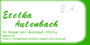 etelka aulenbach business card
